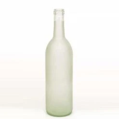 750 Ml Clear Frosted Glass Bordeaux Wine Bottles, 12 Per Case