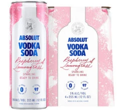 Absolut Vodka Soda Raspberry & Lemongrass Sparkling Cocktail 4-Pack