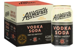 All Hands Vodka Soda Ruby Red Grapefruit 4 Pack