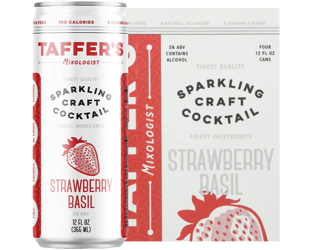 Taffer's Strawberry Basil Sparkling Craft Cocktail 4-Pack 3 Taffer's Strawberry Basil Sparkling Craft Cocktail 4-Pack